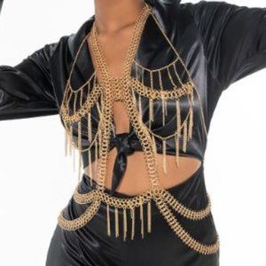 Gold Body Chain Harness